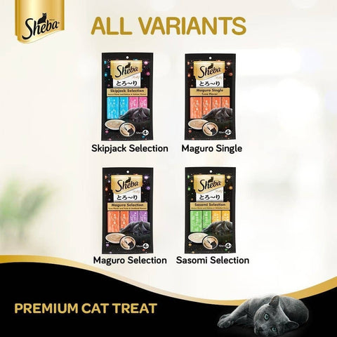 Me O Creamy Chicken & Liver and Sheba Chicken & Chicken Whitefish Sasami Selection Melty Premium Cat Treats Combo