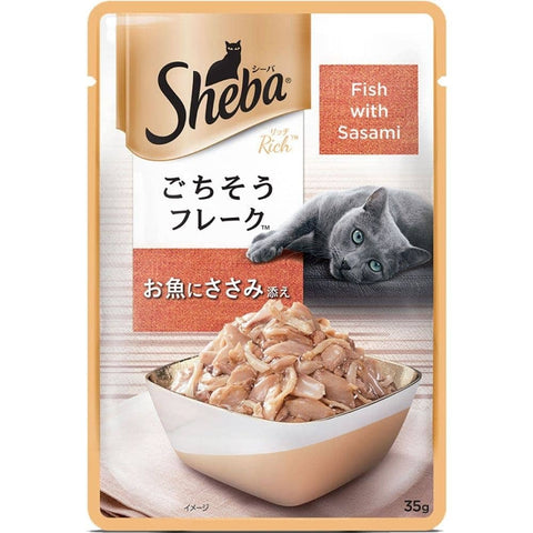 Me-O Delite Tuna with Crab Sticks in Jelly and Sheba Fish with Sasami Premium Cat Wet Food Combo