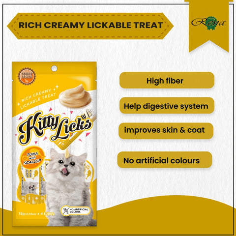 Me-O Creamy Chicken & Liver and Kitty Licks Tuna Scallop Cat Treats Combo