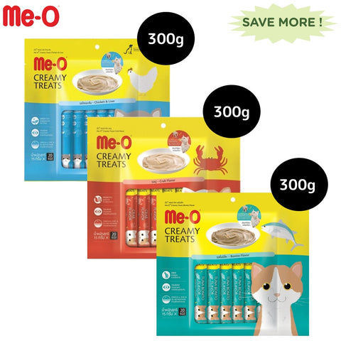 Me-O Creamy Chicken & Liver, Crab, Bonito Cat Treat Combo