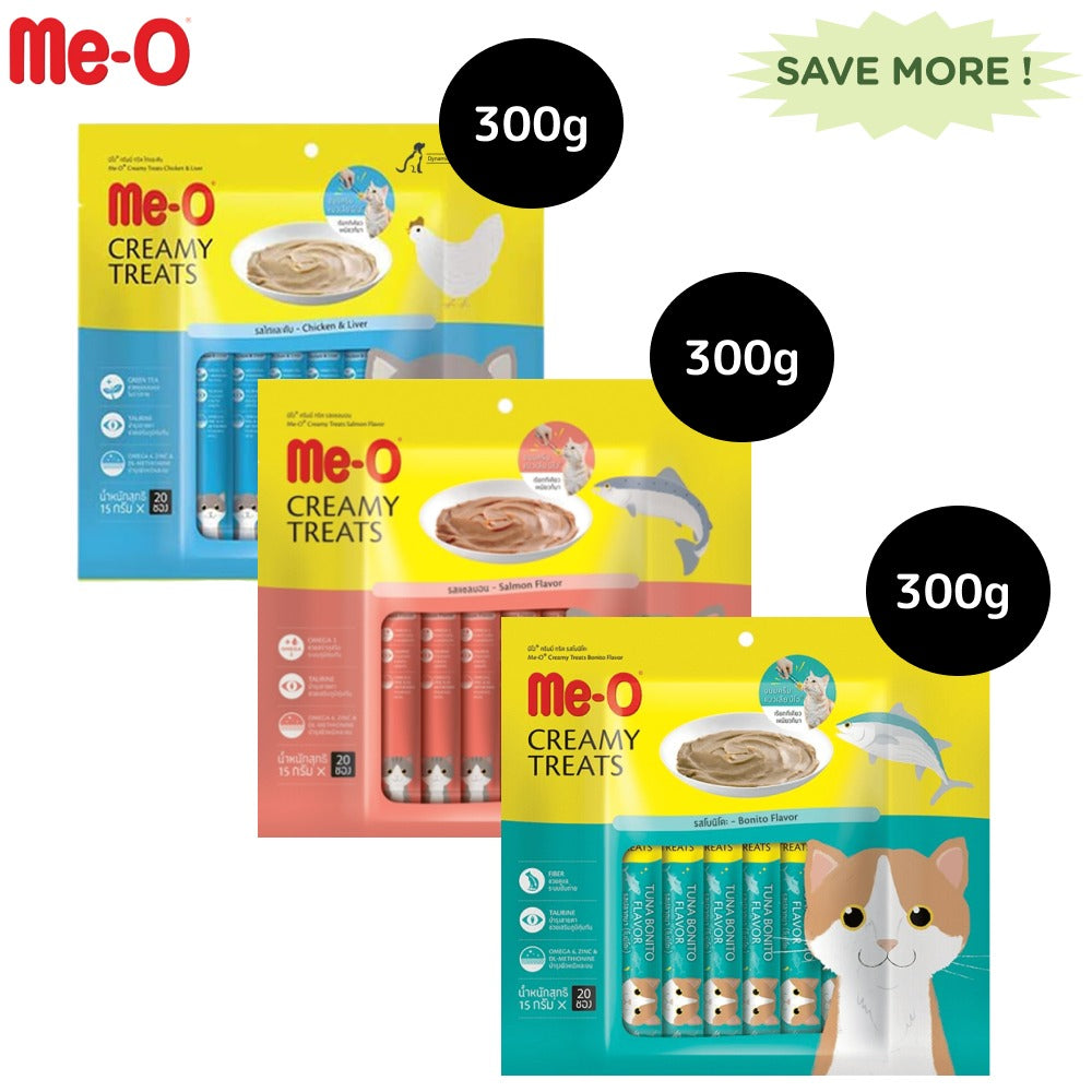 Me-O Creamy Chicken & Liver, Salmon and Bonito Cat Treat Combo
