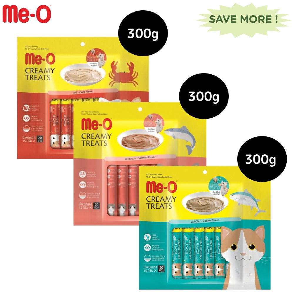 Me-O Creamy Crab, Salmon and Bonito Cat Treat Combo