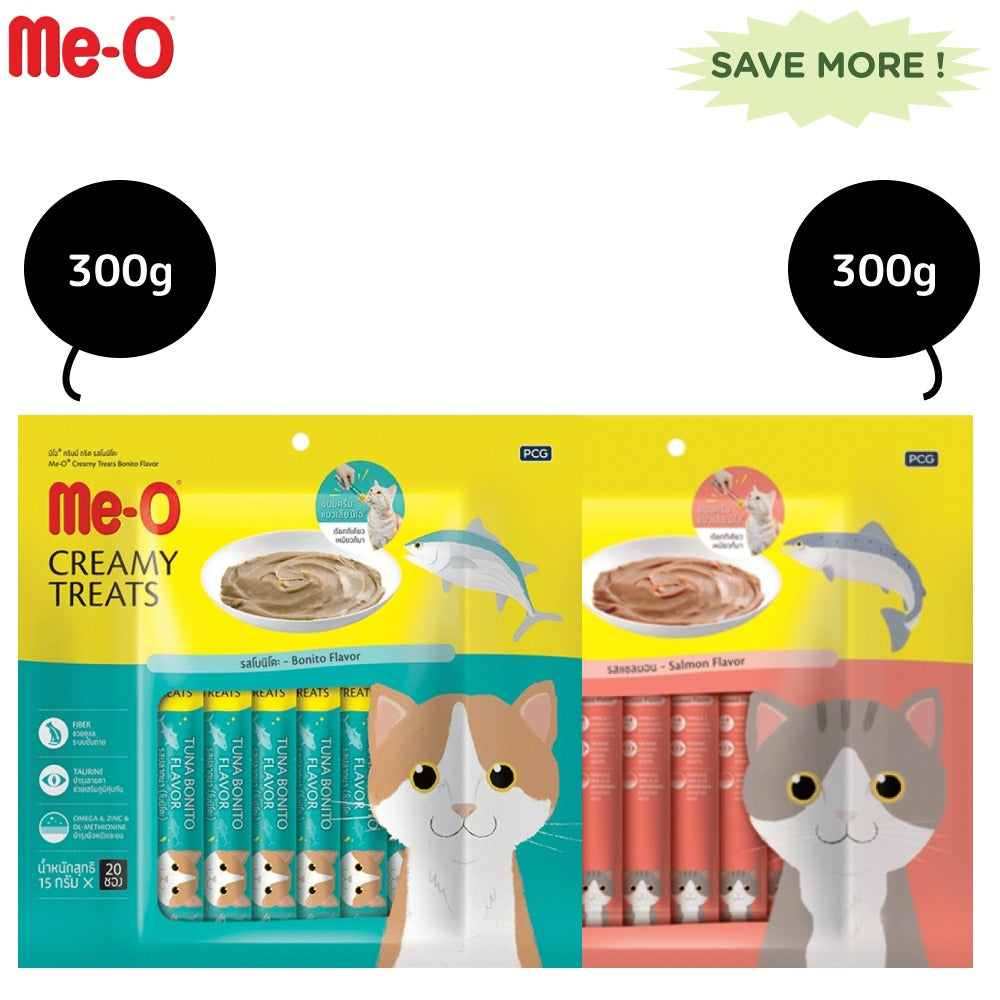 Me-O Creamy Salmon and Creamy Bonito Cat Treat Combo