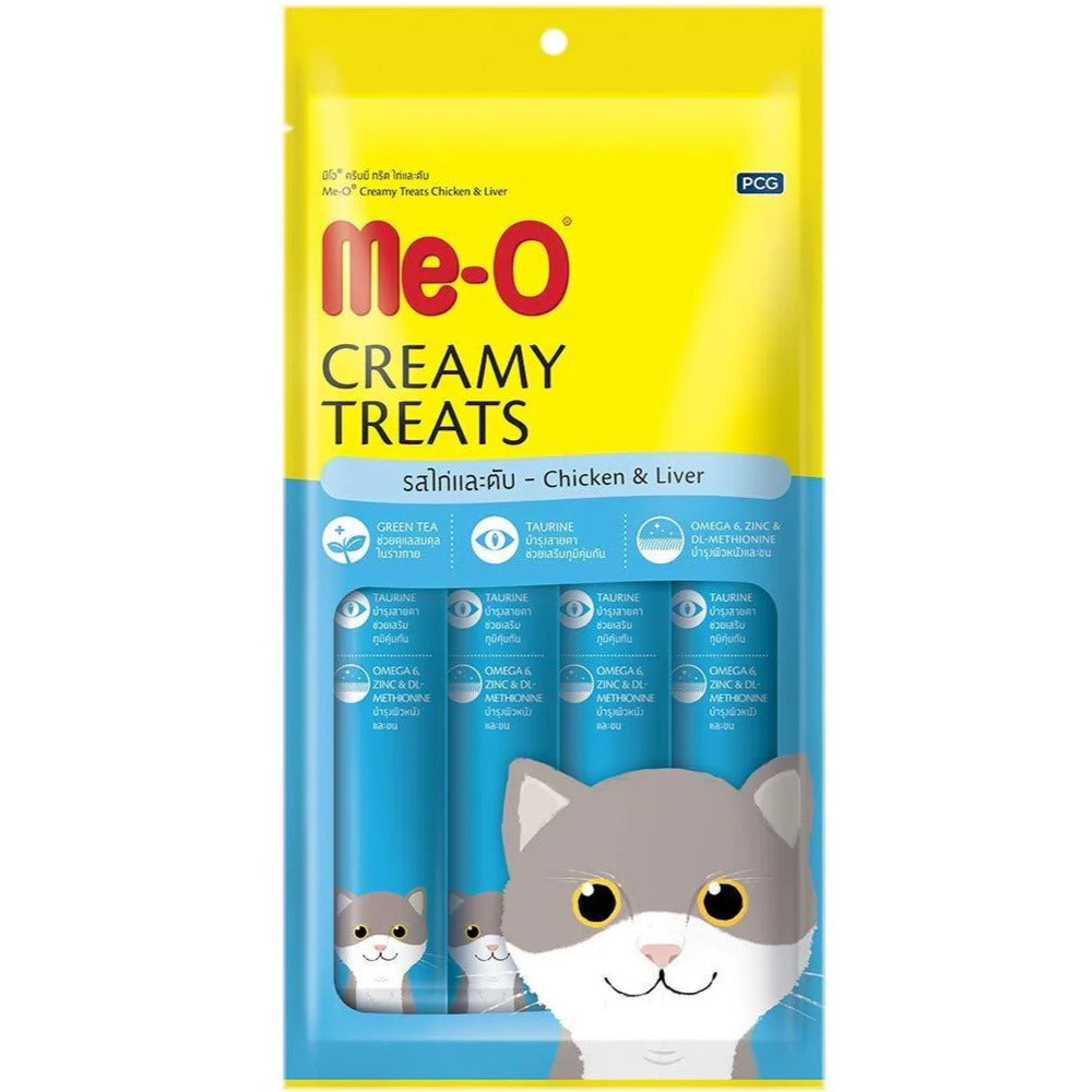 Me-O Creamy Chicken & Liver, Salmon and Bonito Cat Treat Combo