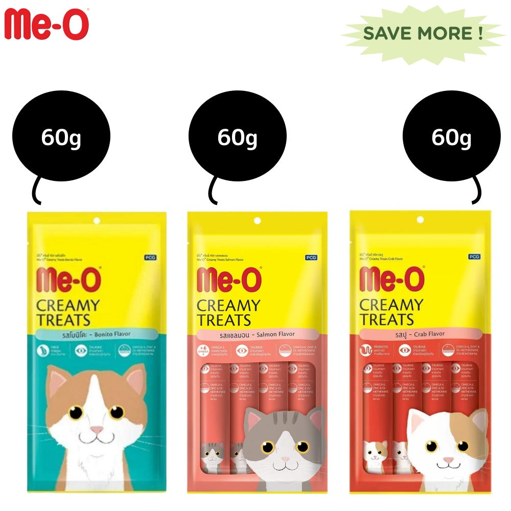 Me-O Creamy Crab, Salmon and Bonito Cat Treat Combo