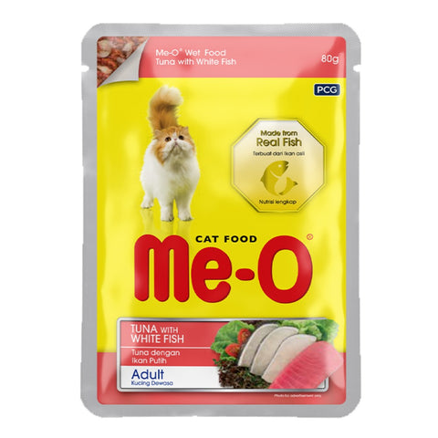 Me-O Tuna & White Fish In Jelly Adult Cat Wet Food
