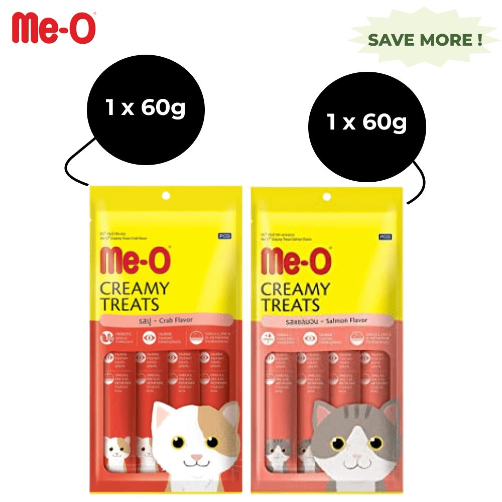 Me-O Creamy Salmon and Crab Cat Treat Combo