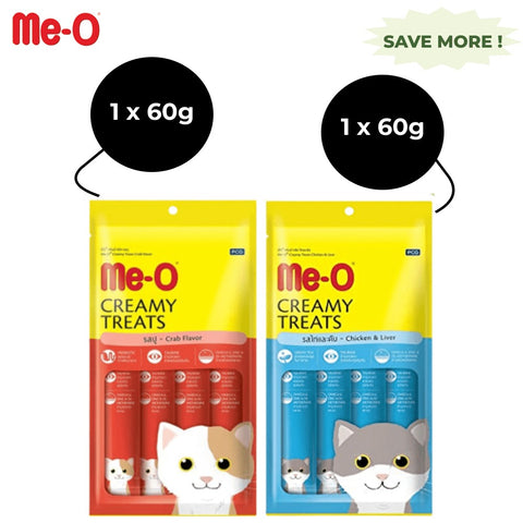 Me-O Creamy Crab and Chicken & Liver Cat Treat Combo
