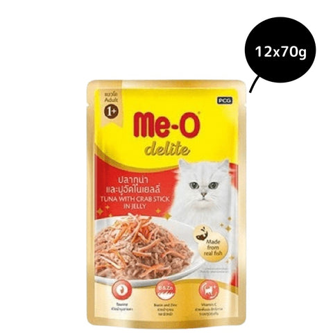 Me-O Delite Tuna with Crab Sticks in Jelly Cat Wet Food