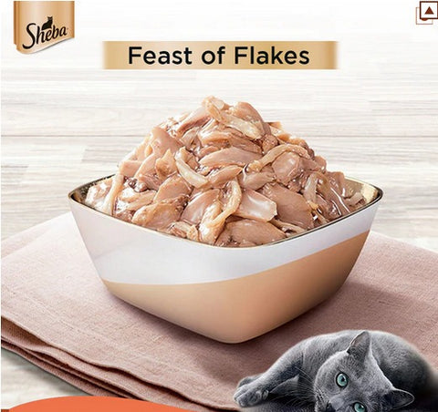 Me-O Delite Tuna with Crab Sticks in Jelly and Sheba Fish with Sasami Premium Cat Wet Food Combo