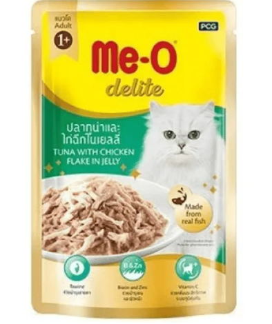 Me‑O Delite Tuna with Chicken Flake in Jelly for Adult Cat - 70g Packs