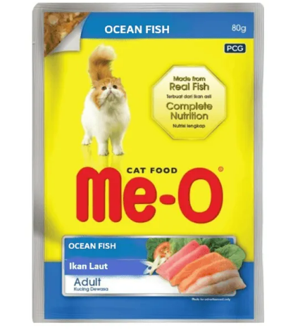 Me-O Ocean Fish in Jelly Adult Cat Wet Food - 80g Packs