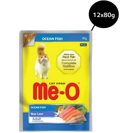 Me-O Ocean Fish in Jelly Adult Cat Wet Food - 80g Packs