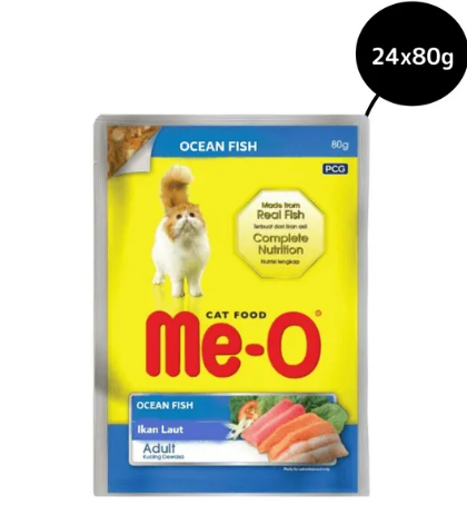 Me-O Ocean Fish in Jelly Adult Cat Wet Food - 80g Packs