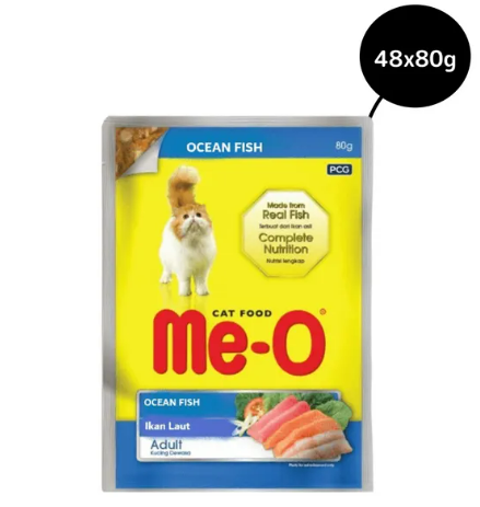 Me-O Ocean Fish in Jelly Adult Cat Wet Food - 80g Packs