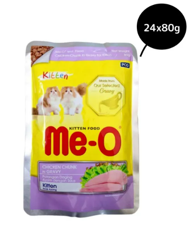 Me-O Chicken Chunk in Gravy Kitten Wet Food - 80g Packs