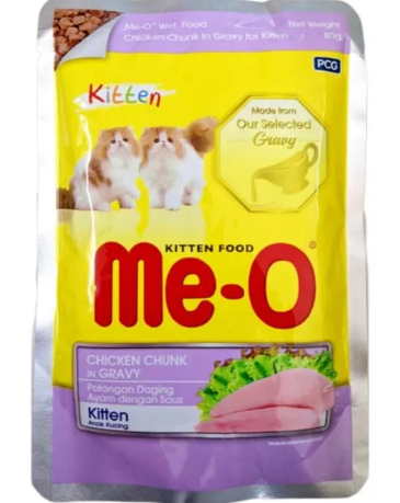 Me-O Chicken Chunk in Gravy Kitten Wet Food - 80g Packs